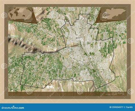 Osh City, Kyrgyzstan. Low-res Satellite. Labelled Points of Cities ...