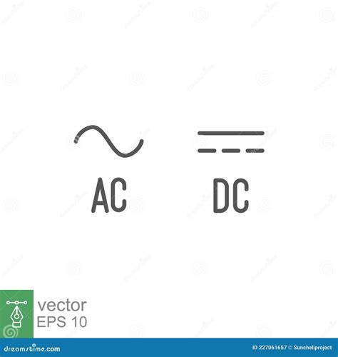 Direct And Alternating Current DC And AC Symbol Sign Icon Cartoon Vector | CartoonDealer.com ...