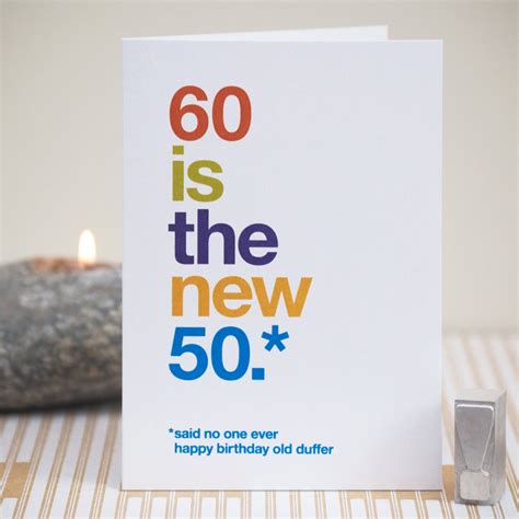 Funny 60th Birthday Card 60 Birthday Witty Birthday Card