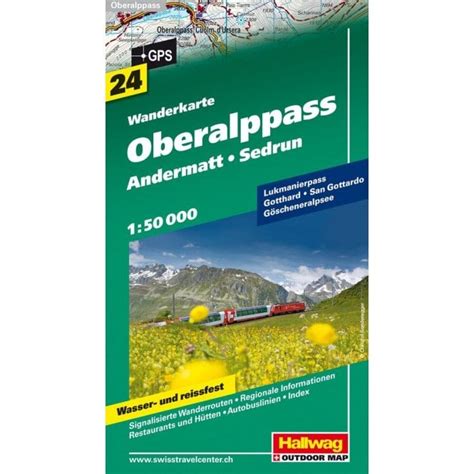 Hallwag Hiking map 24: Oberalppass, Andermatt / Sedrun