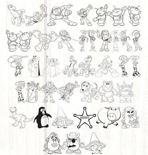 Toy Story Svg 35 Files Outline Bundle Cut File, Clipart, Png, Pdf - Etsy