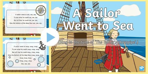 A Sailor Went to Sea Nursery Rhyme PowerPoint | Twinkl