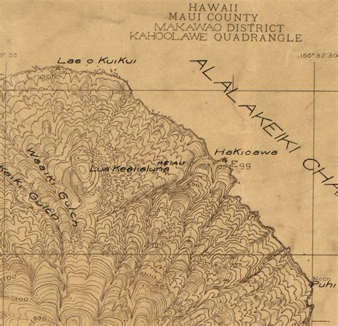 Map of Kahoolawe Hawaiian islands 1926. Restoration | Etsy