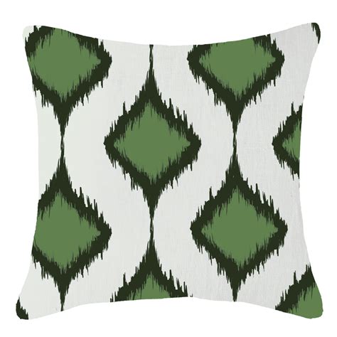 Inner Ikat Cluster Green Lounge Cushion 55 x 55cm – Bandhini Design House