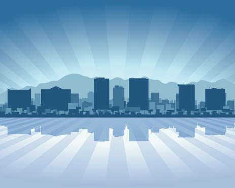 El Paso Blue City Skyline Silhouette Stock Illustration - Download ...