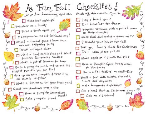 A Fall Checklist - FREE Printable! - Happy Home Fairy