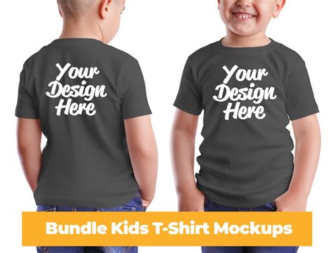 Kids T-shirt Mockup Front and Back, Digital Download, Short Sleeve ...