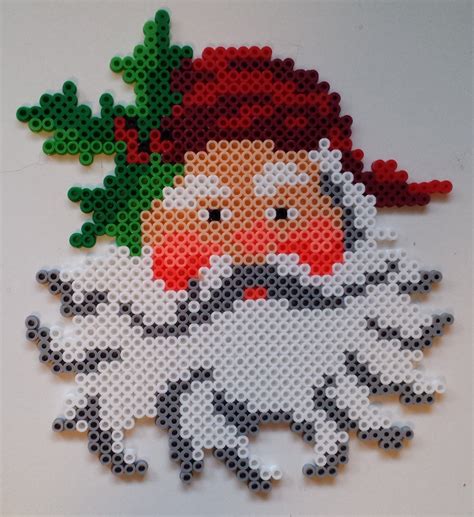 Perler Santa. | Christmas perler beads, Perler crafts, Perler beads