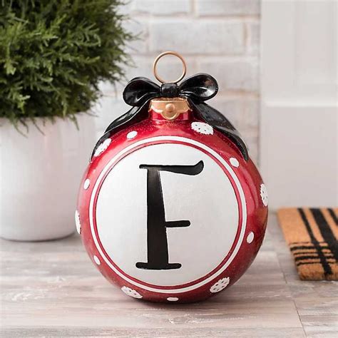 Snowflake and Bow Monogram F Ornament Statue from Kirkland's | Ornament gifts diy, Christmas ...