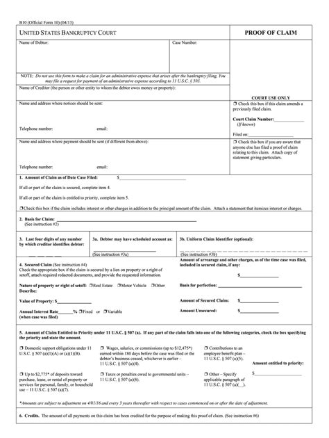 Bankruptcy official form: Fill out & sign online | DocHub