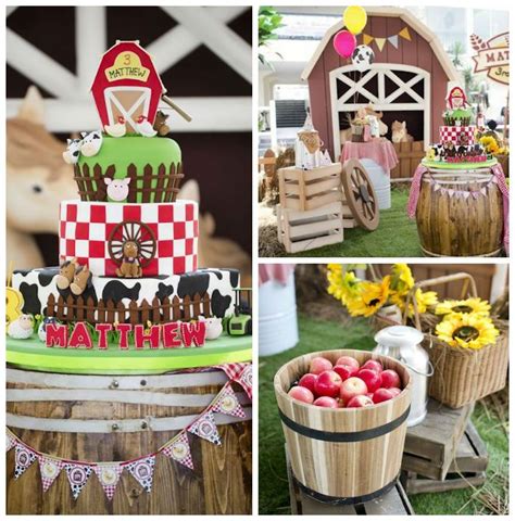 3rd Birthday Barnyard Party | Kara's Party Ideas | Barnyard party, Barnyard birthday party ...