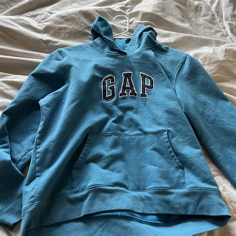 Gap Women's Blue and Navy Hoodie | Depop