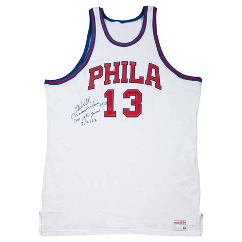 Wilt Chamberlain Autographed Jersey - Extraordinary 100 Point Game 3 2 ...