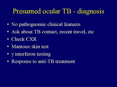 Tuberculosis and the Eye Miles Stanford Euretina Uveitis