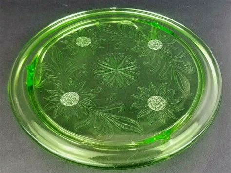 Green Depression Glass - Round Platter - clients.81designstudio.com