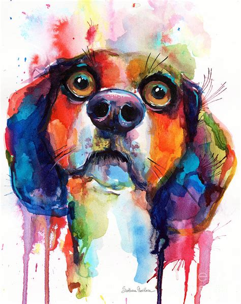 Funny Beagle dog art Painting by Svetlana Novikova - Pixels