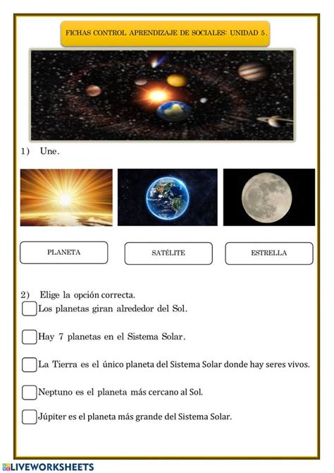 El universo. worksheet | Celestial bodies, Celestial, Body