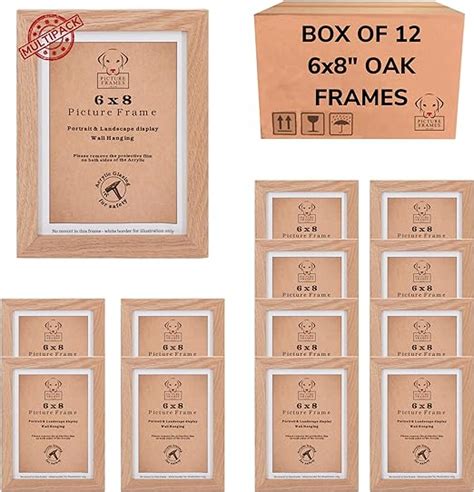 8x6 Oak Frame - Box-of-12 8x6 Oak Photo Frames, 6x8 Photo Frame ...