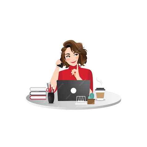 Premium Vector | Woman With Laptop Vector