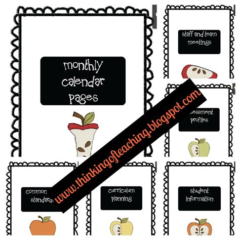 Thinking of Teaching: Teacher Planning Binder: Information and Forms (Freebie!)