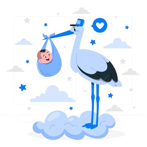 Free Vector | Stork with baby boy concept illustration