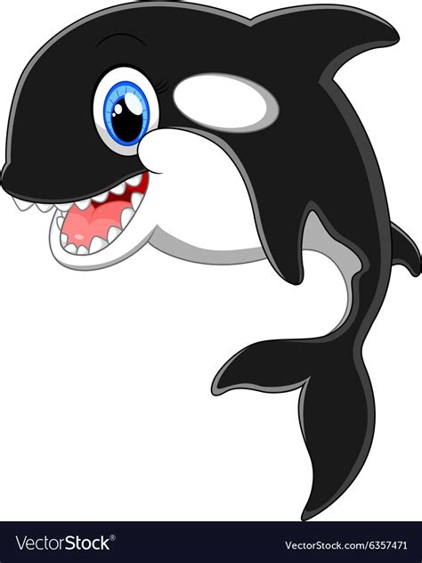 Cute killer whale cartoon Royalty Free Vector Image