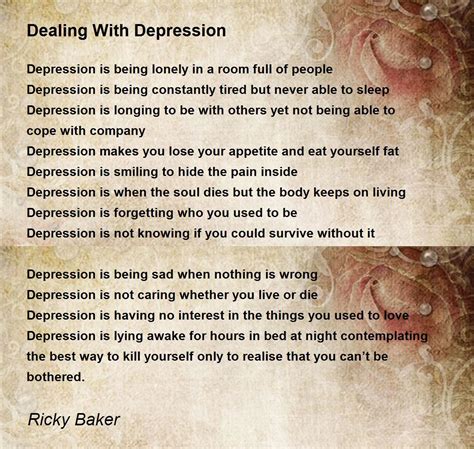 Dealing With Depression Poem by Ricky Baker - Poem Hunter