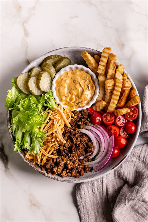 Vegan Cheeseburger Salad Bowls - Healthy Little Vittles