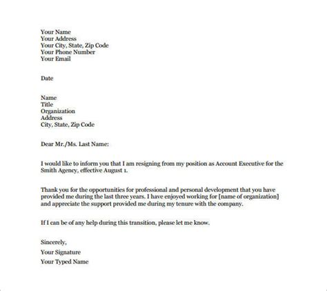 22+ Email Resignation Letter Templates - PDF, DOC | Free & Premium ...