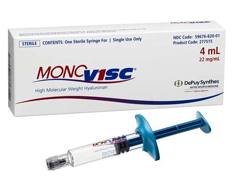 Monovisc - Single Injection Hyaluronic Acid Viscosupplement - Anika