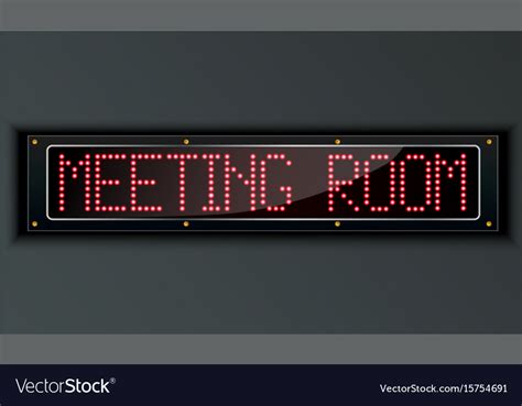 Meeting room led digital sign Royalty Free Vector Image