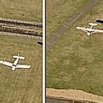 Two Airplanes Landing On Parallel Runways Simultaneously in Eden Prairie, MN (Google Maps)