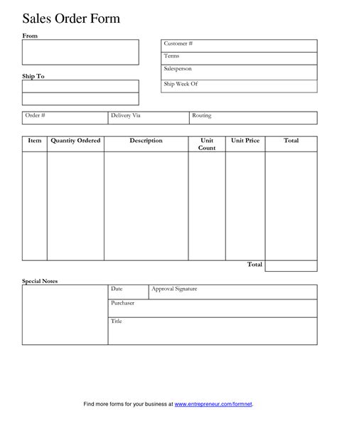 8 Best Images of Free Printable Sales Form Templates - Free Printable Sales Order Form, Sales ...