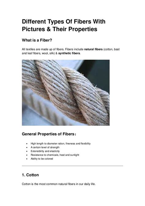 Different Types Of Fibers With Pictures & Their Properties