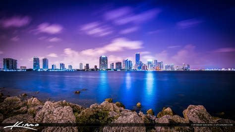 Miami Skyline along Waterway in Miami-Dade County Florida