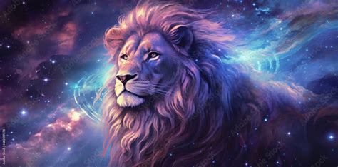 Leo Zodiac sign depicted as a majestic lion Generative ai Stock ...