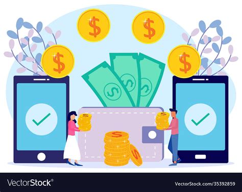 Graphic cartoon character digital payment Vector Image