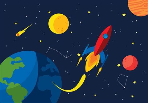 Starship Space Cartoon Free Vector 136812 Vector Art at Vecteezy