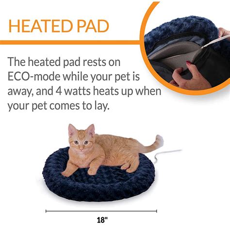 Heated Cat Pad with Orthopedic Foam Base