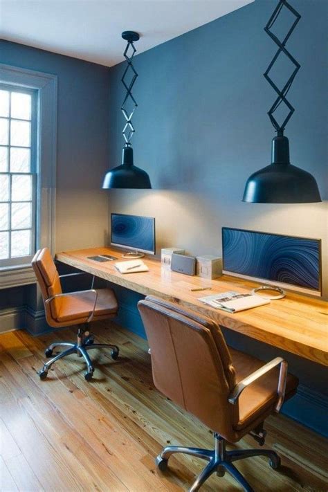 Inspiring Double Desk Home Office Design Ideas 21 - MAGZHOUSE