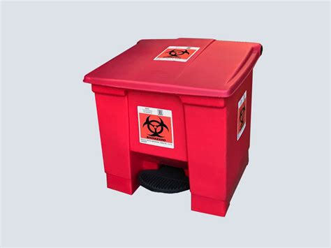 Trash Can – Rubbermaid – Red Biohazard (Short) - A-1 Medical Integration