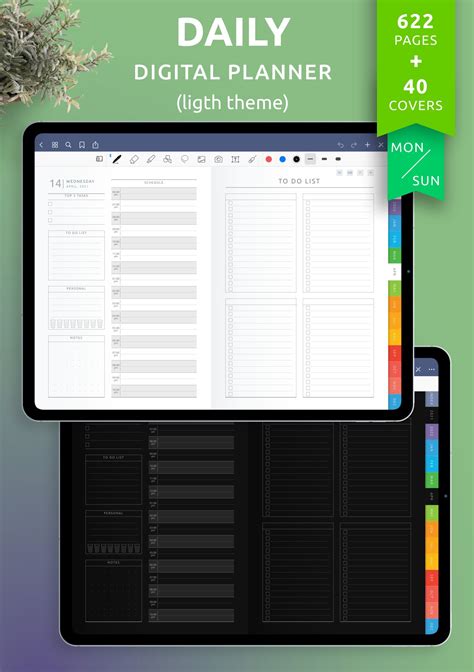 Download Daily Digital Planner PDF for GoodNotes, iPad