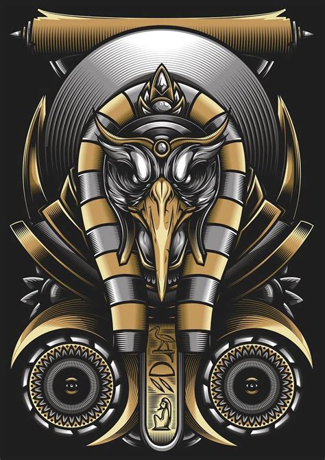 Egyptian God Thoth - Vector Illustration on Behance | Ancient egyptian ...