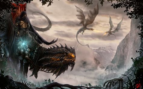 Dragons illustration, dragon, fantasy art, skull HD wallpaper ...