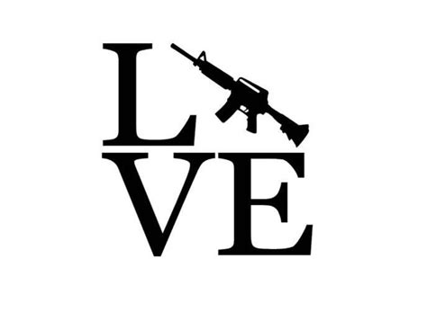 Love Gun Decal Love Guns Decal I Love Guns Sticker Love AR | Etsy