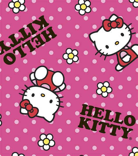 Licensed Fleece Fabric- Hello Kitty Flower Toss | JOANN