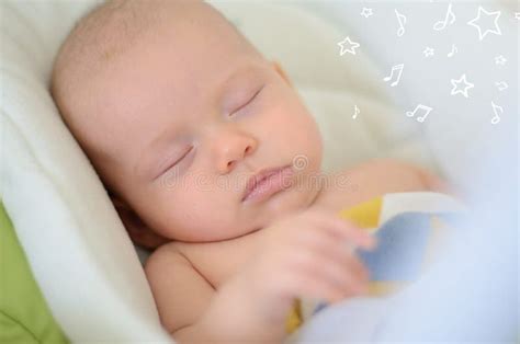 Baby Sleeping with the Lullaby Stock Photo - Image of face, child ...