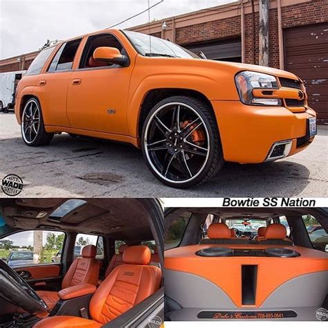 Dope Matte Wrapped TBSS Trailblazer SS orange and grey interior custom | Custom chevy trucks ...