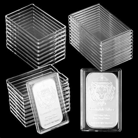 Roshtia 150 Pcs 1 oz Silver Bar Holder Silver Bar Case Acrylic Silver Bar Storage Container ...