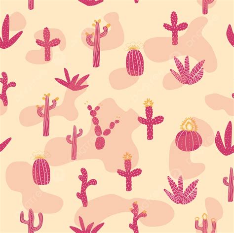 Seamless Patterns With Different Cacti Background, Wallpaper, Cactus ...